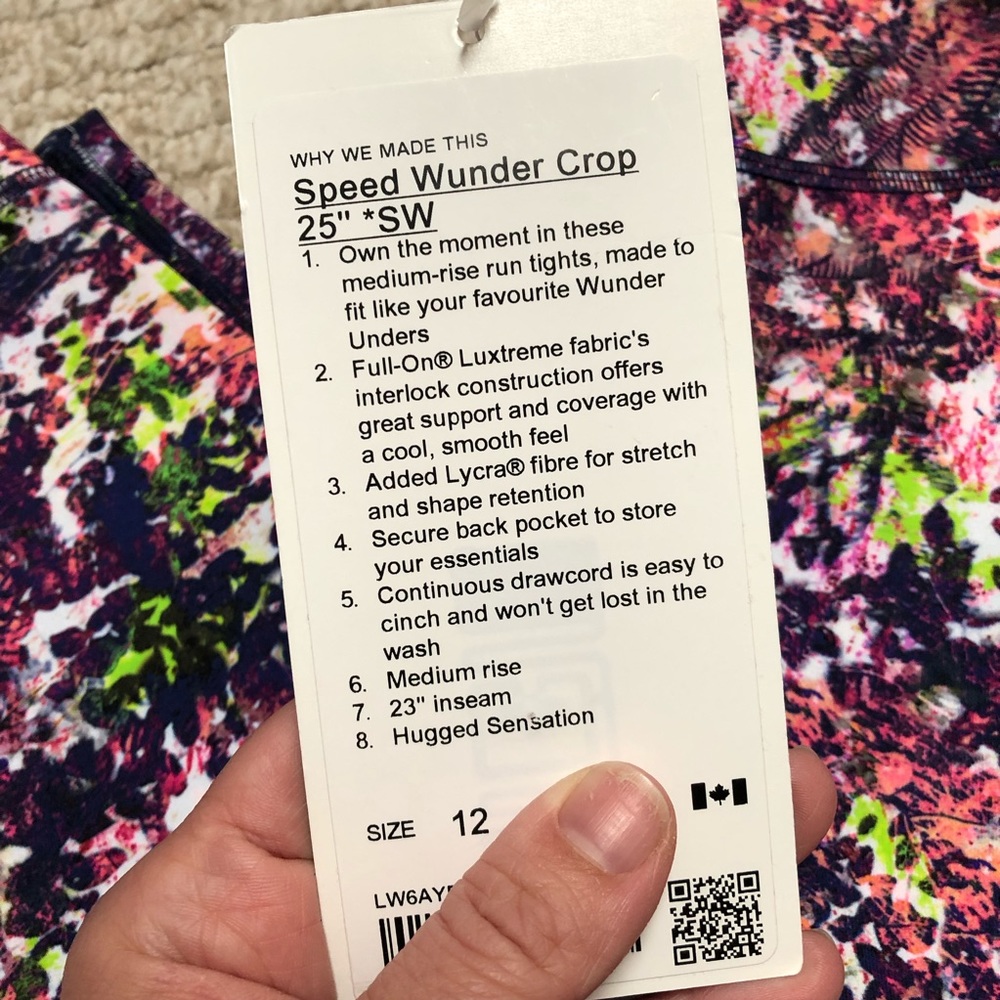 NWT lululemon SeaWheeze Speed Wunder Crop, 12 - Picture 3 of 5